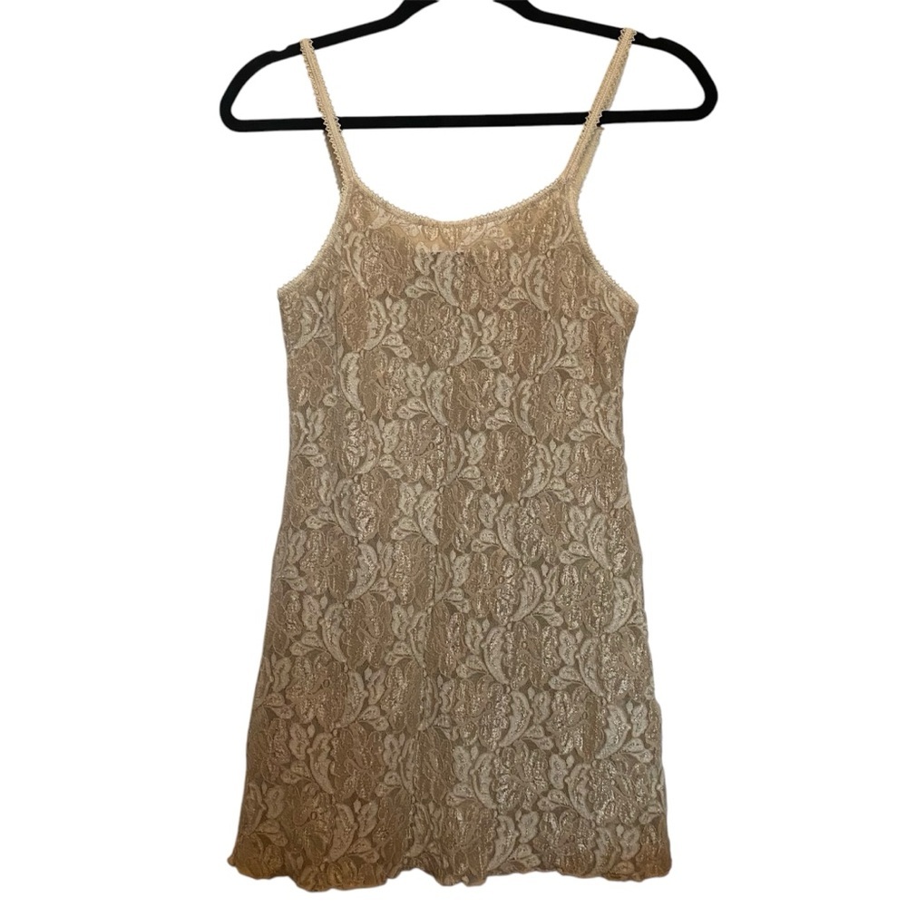 Vintage La Vie En Rose Elegant Cream Lace Slip Dress